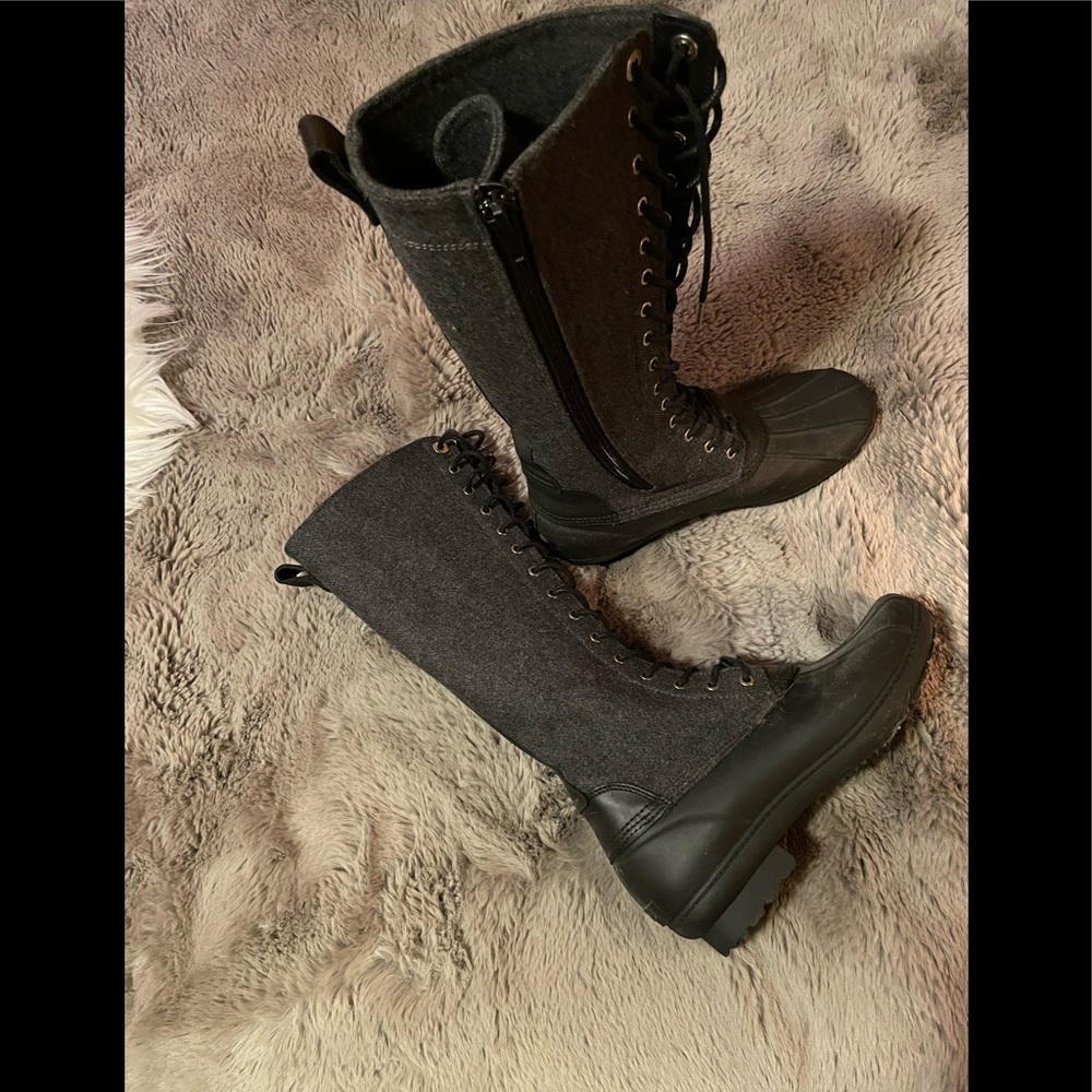 Michael Kors Flannel & Rubber Lace Up Boots for Rain & Winter Weather